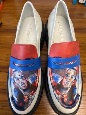Stuart Weitzman X Kid Super Studios graphic loafers